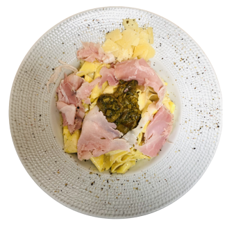 Pâtes sauces aux cèpes & jambon truffé